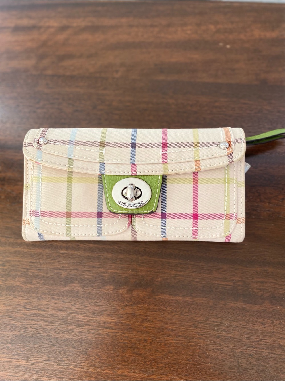 VINTAGE Coach Plaid Wristlet Wallet
